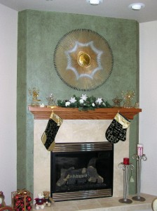 Green Fireplace Tissue Paper Color Washed